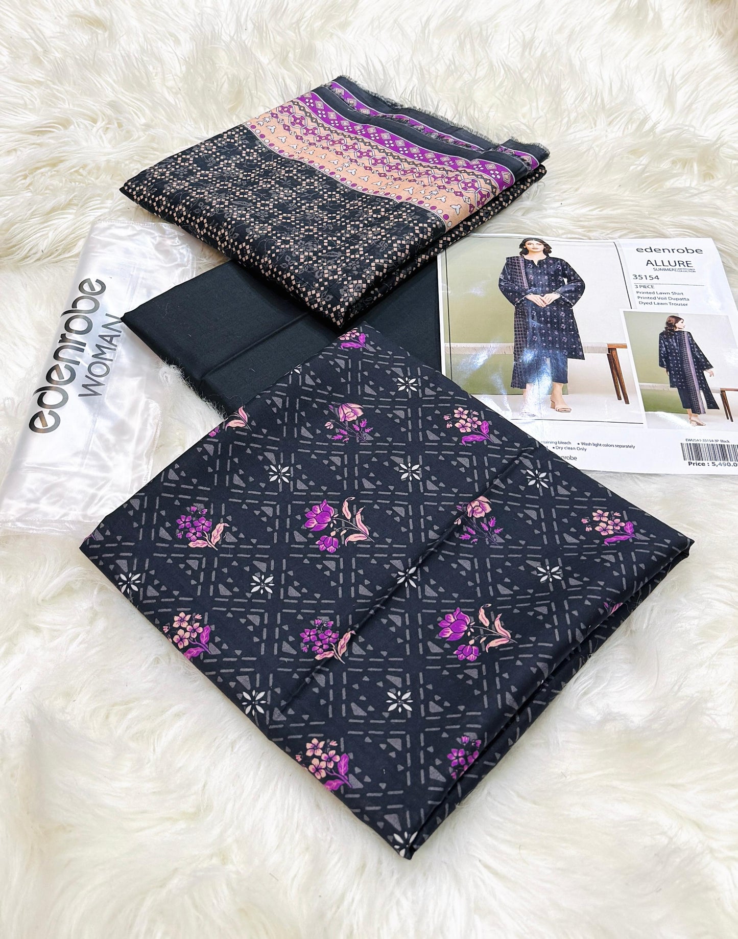 Edenrobe | 100% Original 3PC Printed Lawn Suit | Digital Print Shirt & Dupatta | Guaranteed Quality