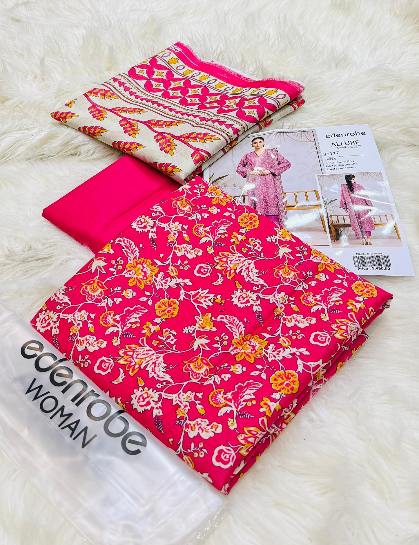 Edenrobe | 100% Original 3PC Printed Lawn Suit | Digital Print Shirt & Dupatta | Guaranteed Quality